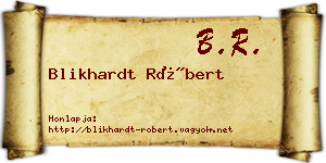 Blikhardt Róbert névjegykártya